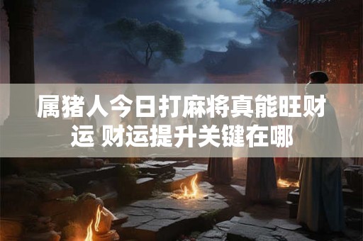 属猪人今日打麻将真能旺财运 财运提升关键在哪