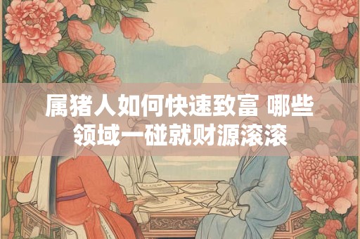 属猪人如何快速致富 哪些领域一碰就财源滚滚
