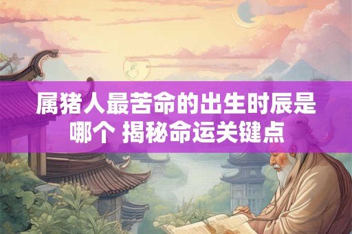 属猪人最苦命的出生时辰是哪个 揭秘命运关键点
