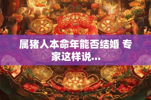 属猪人本命年能否结婚 专家这样说...