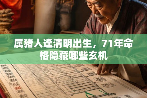 属猪人逢清明出生，71年命格隐藏哪些玄机