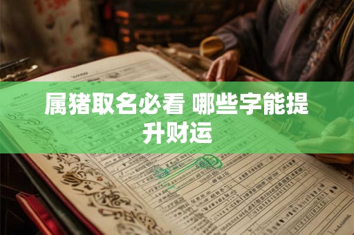 属猪取名必看 哪些字能提升财运