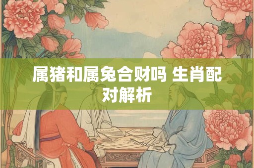 属猪和属兔合财吗 生肖配对解析