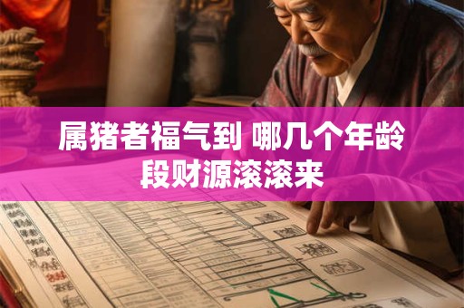 属猪者福气到 哪几个年龄段财源滚滚来