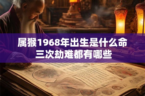 属猴1968年出生是什么命 三次劫难都有哪些