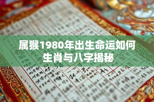 属猴1980年出生命运如何 生肖与八字揭秘