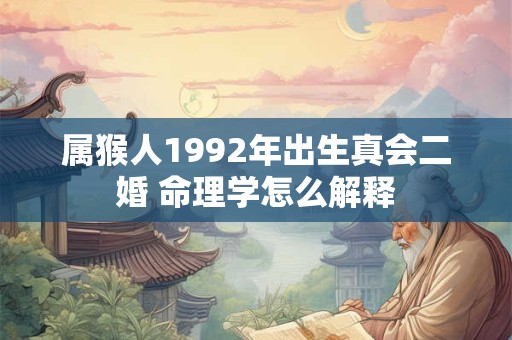 属猴人1992年出生真会二婚 命理学怎么解释
