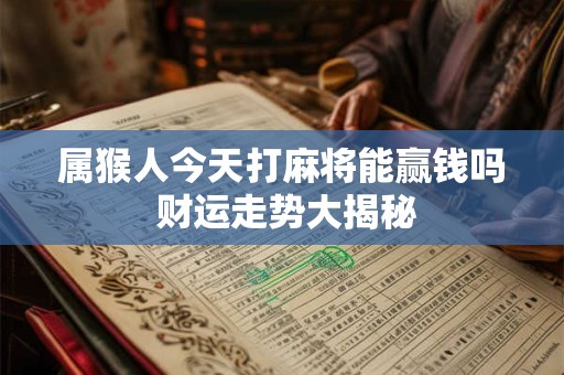 属猴人今天打麻将能赢钱吗 财运走势大揭秘