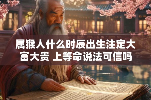 属猴人什么时辰出生注定大富大贵 上等命说法可信吗