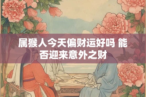 属猴人今天偏财运好吗 能否迎来意外之财