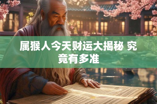 属猴人今天财运大揭秘 究竟有多准