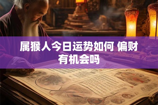 属猴人今日运势如何 偏财有机会吗