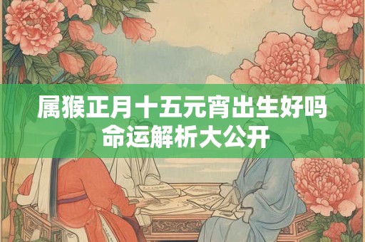 属猴正月十五元宵出生好吗 命运解析大公开