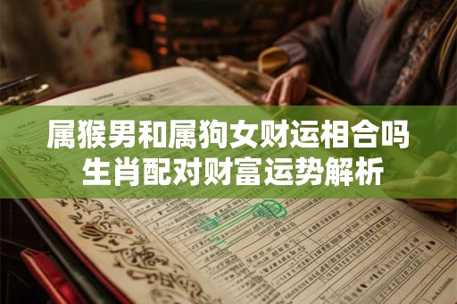 属猴男和属狗女财运相合吗 生肖配对财富运势解析