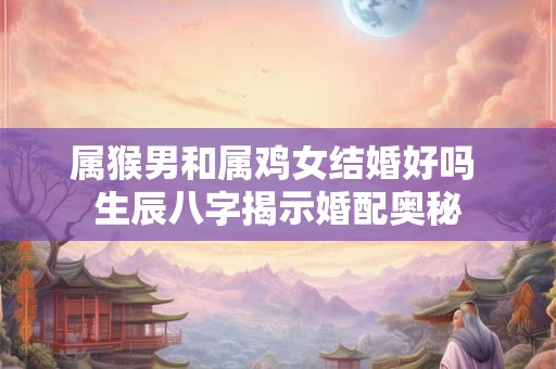 属猴男和属鸡女结婚好吗 生辰八字揭示婚配奥秘
