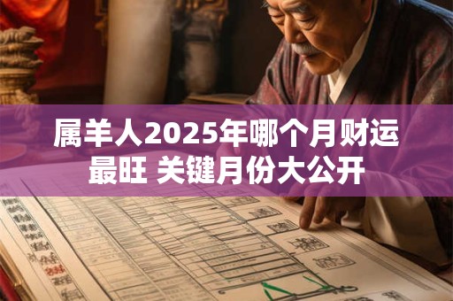 属羊人2025年哪个月财运最旺 关键月份大公开