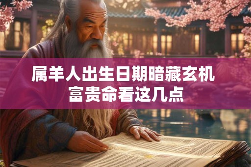 属羊人出生日期暗藏玄机 富贵命看这几点