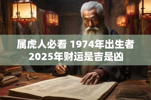 属虎人必看 1974年出生者2025年财运是吉是凶