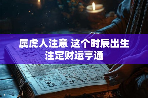 属虎人注意 这个时辰出生注定财运亨通