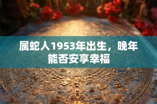 属蛇人1953年出生，晚年能否安享幸福