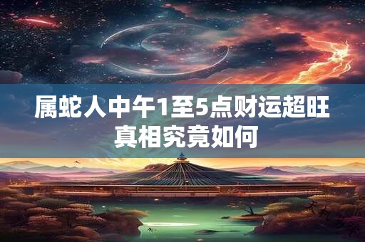 属蛇人中午1至5点财运超旺 真相究竟如何