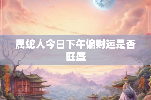 属蛇人今日下午偏财运是否旺盛