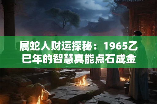 属蛇人财运探秘：1965乙巳年的智慧真能点石成金