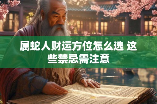 属蛇人财运方位怎么选 这些禁忌需注意