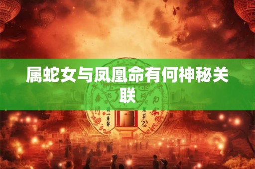属蛇女与凤凰命有何神秘关联