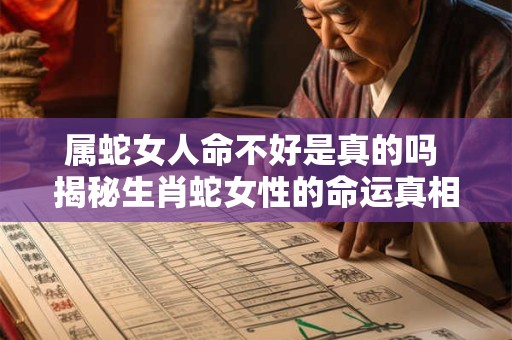 属蛇女人命不好是真的吗 揭秘生肖蛇女性的命运真相