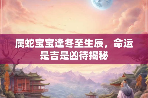 详细阅读:属蛇宝宝逢冬至生辰,命运是吉是凶待揭秘 属蛇宝宝逢冬至生辰,命运是吉是凶待揭秘