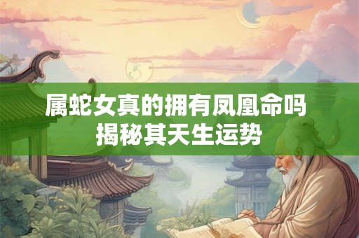 属蛇女真的拥有凤凰命吗 揭秘其天生运势