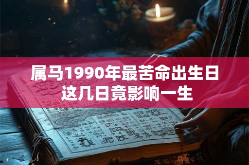 属马1990年最苦命出生日 这几日竟影响一生