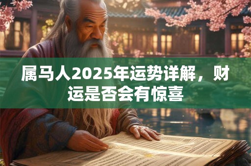 属马人2025年运势详解，财运是否会有惊喜