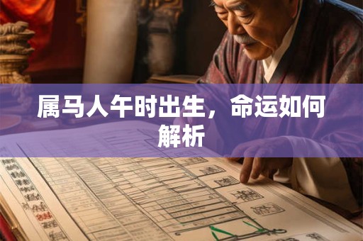 属马人午时出生，命运如何解析