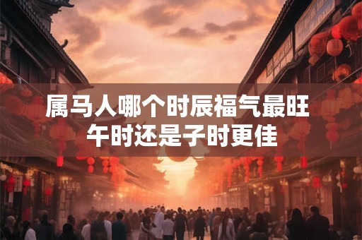 属马人哪个时辰福气最旺 午时还是子时更佳