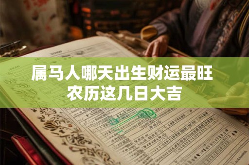 属马人哪天出生财运最旺 农历这几日大吉