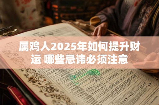 属鸡人2025年如何提升财运 哪些忌讳必须注意