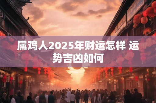 属鸡人2025年财运怎样 运势吉凶如何