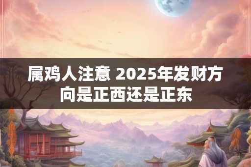 属鸡人注意 2025年发财方向是正西还是正东