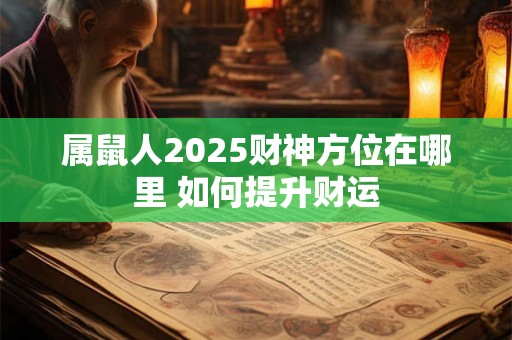 属鼠人2025财神方位在哪里 如何提升财运