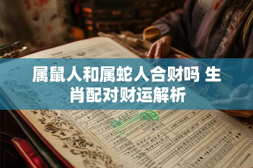 属鼠人和属蛇人合财吗 生肖配对财运解析