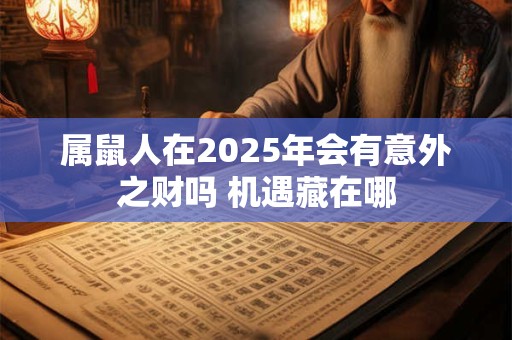 属鼠人在2025年会有意外之财吗 机遇藏在哪