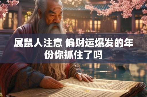 属鼠人注意 偏财运爆发的年份你抓住了吗