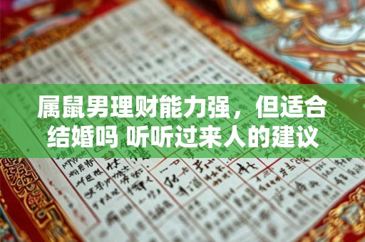 属鼠男理财能力强，但适合结婚吗 听听过来人的建议