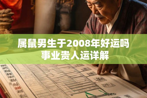 属鼠男生于2008年好运吗 事业贵人运详解