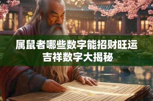 属鼠者哪些数字能招财旺运 吉祥数字大揭秘
