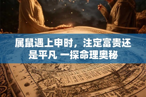 属鼠遇上申时，注定富贵还是平凡 一探命理奥秘