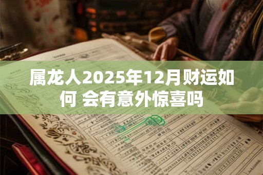 属龙人2025年12月财运如何 会有意外惊喜吗
