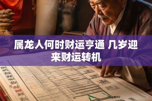 属龙人何时财运亨通 几岁迎来财运转机
